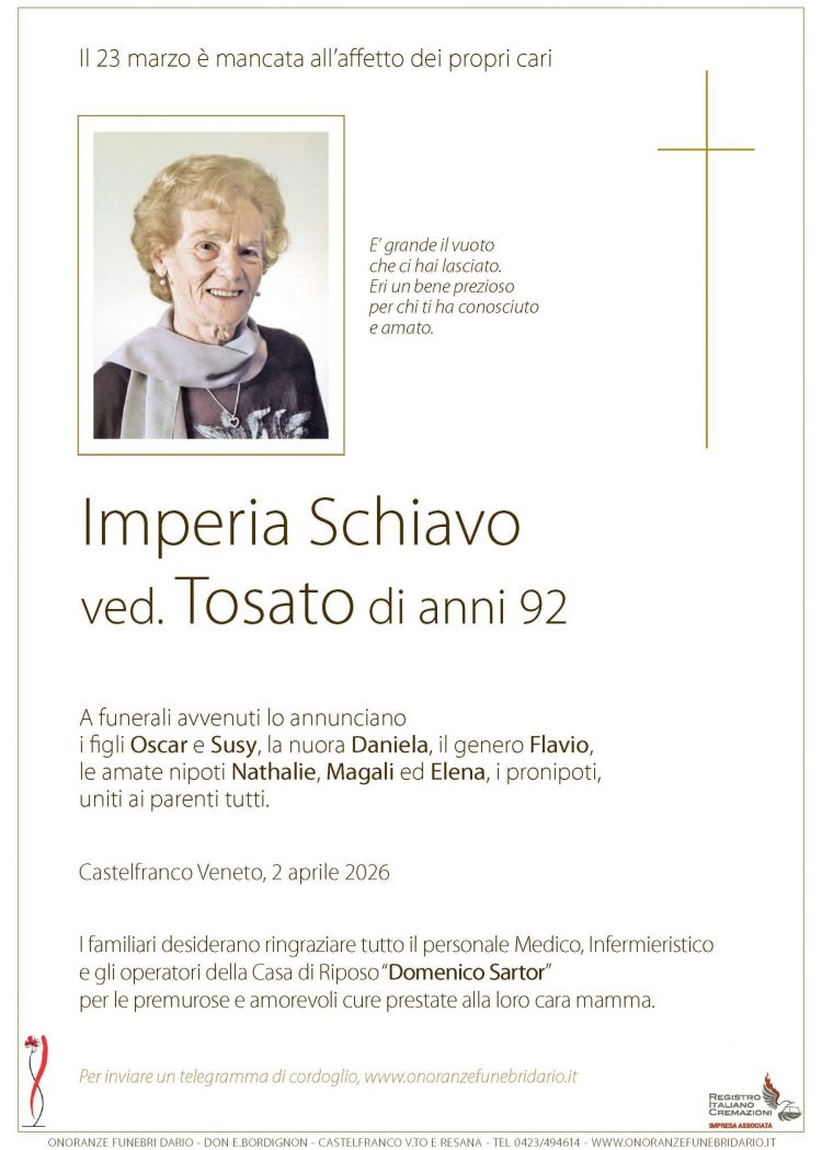 Imperia Schiavo ved. Tosato