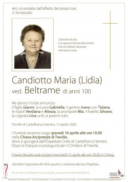 Candiotto Maria (Lidia) ved. Beltrame