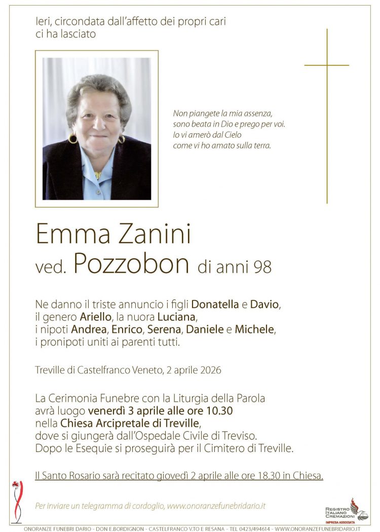 Emma Zanini ved. Pozzobon