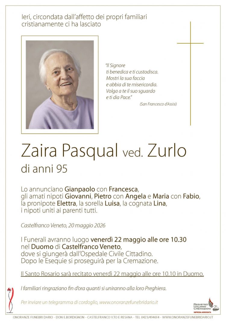 Zaira Pasqual ved. Zurlo