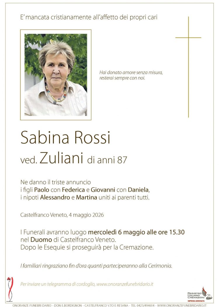 Sabina Rossi ved. Zuliani