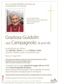 Graziosa Guidolin ved. Campagnolo