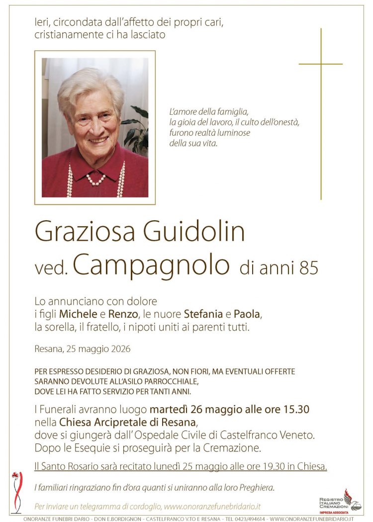 Graziosa Guidolin ved. Campagnolo