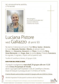 Luciana Pistore ved. Galiazzo