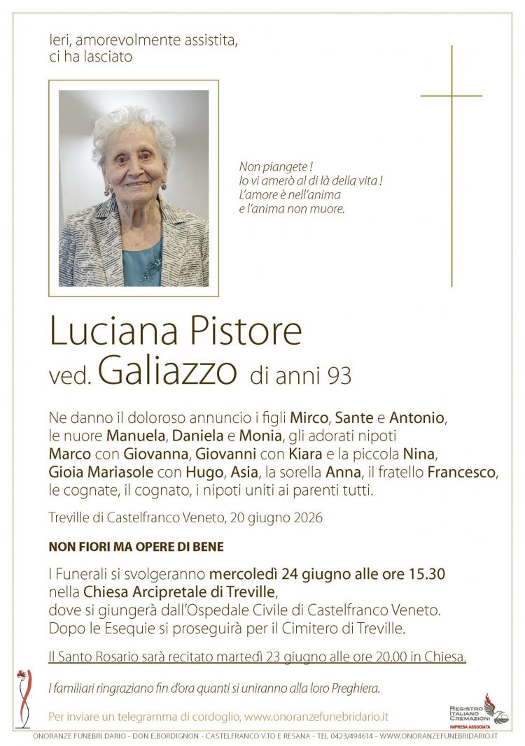 Luciana Pistore ved. Galiazzo