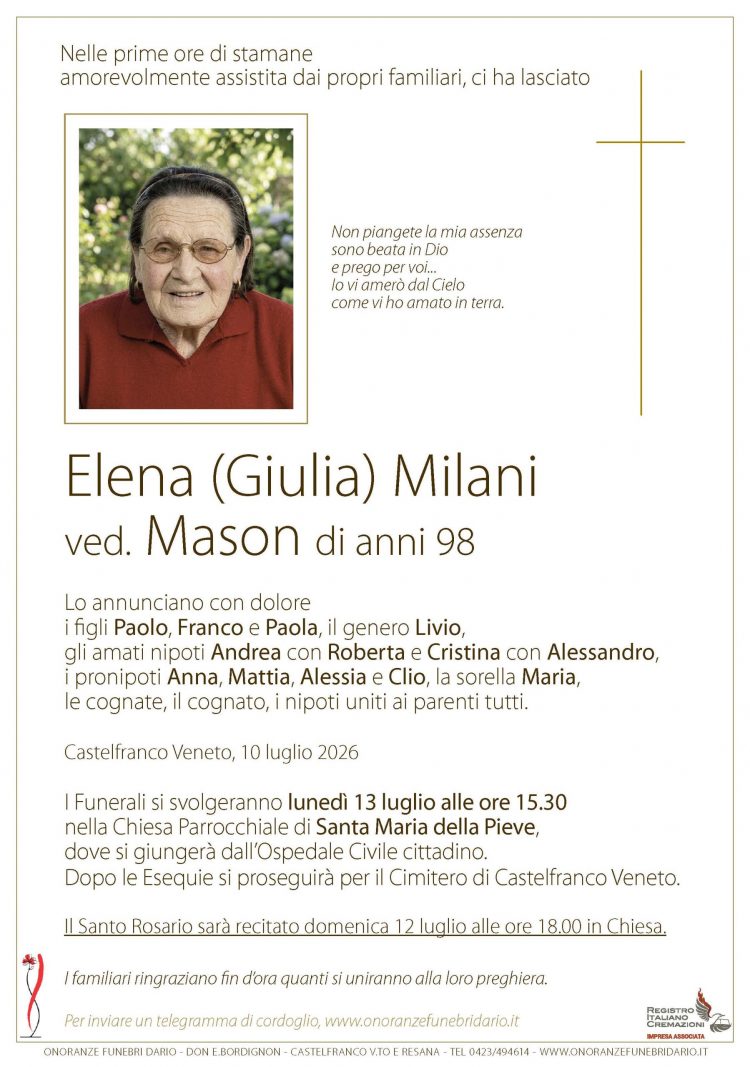 Elena (Giulia) Milani ved. Mason