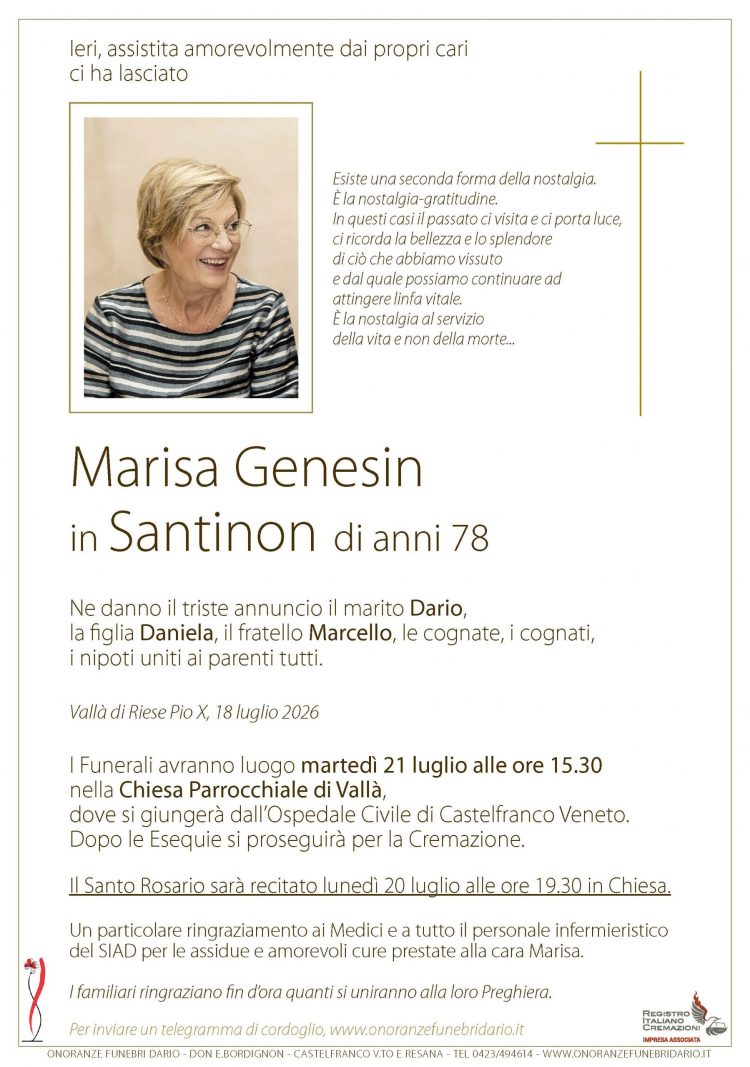 Marisa Genesin in Santinon