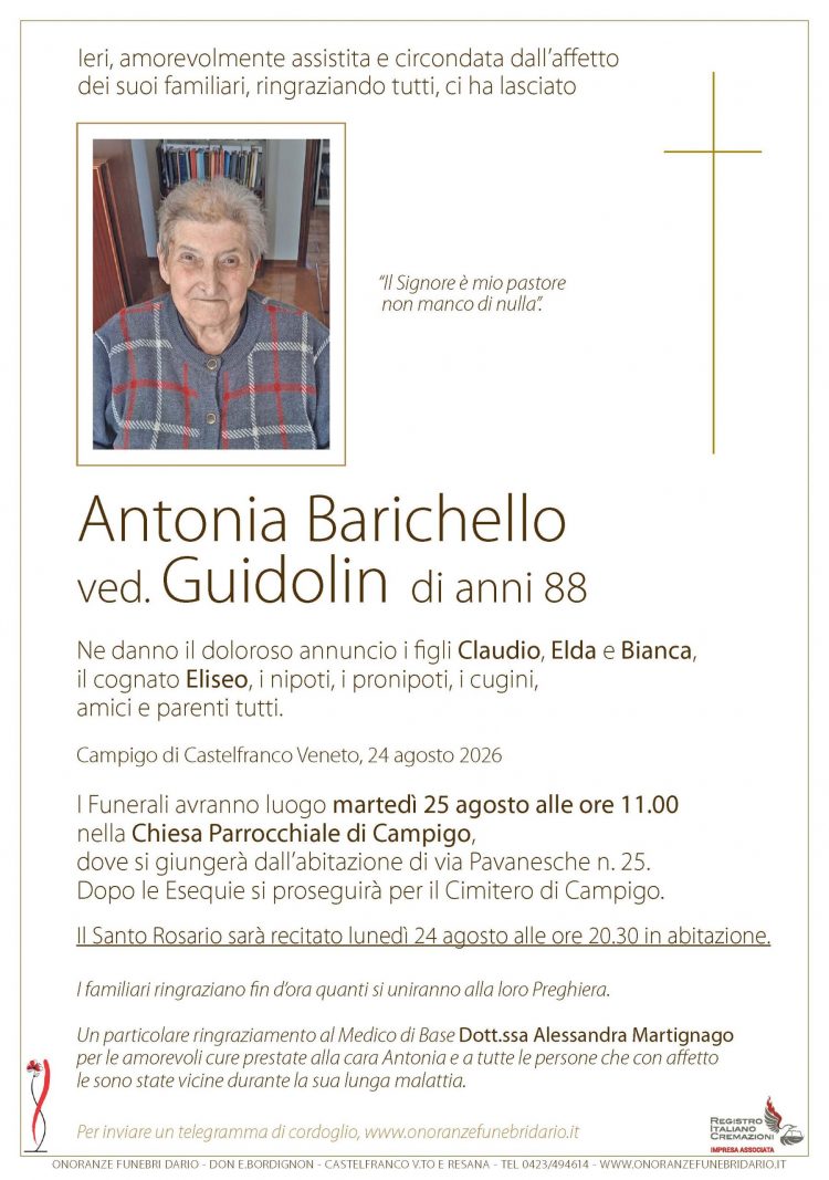Antonia Barichello ved. Guidolin