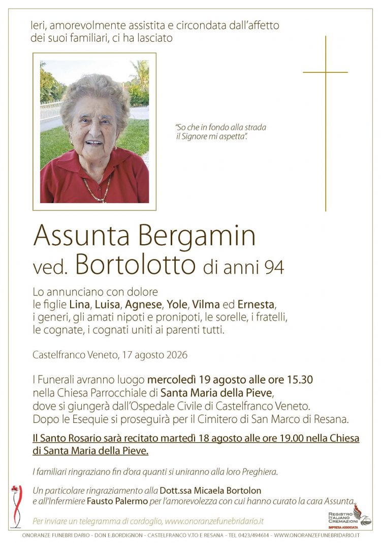 Assunta Bergamin ved. Bortolotto