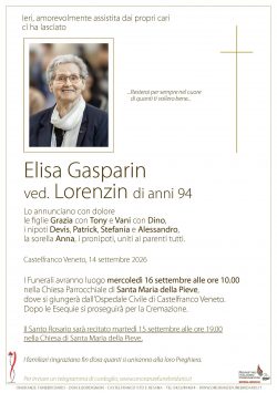Elisa Gasparin ved. Lorenzin