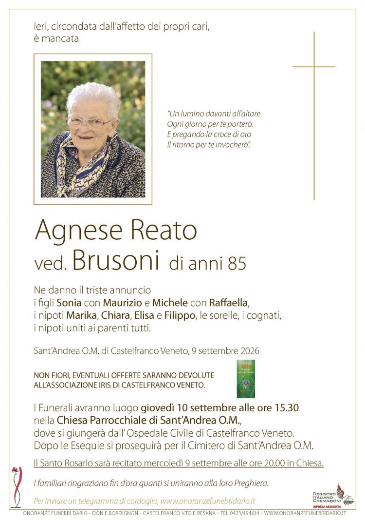 Agnese Reato ved. Brusoni
