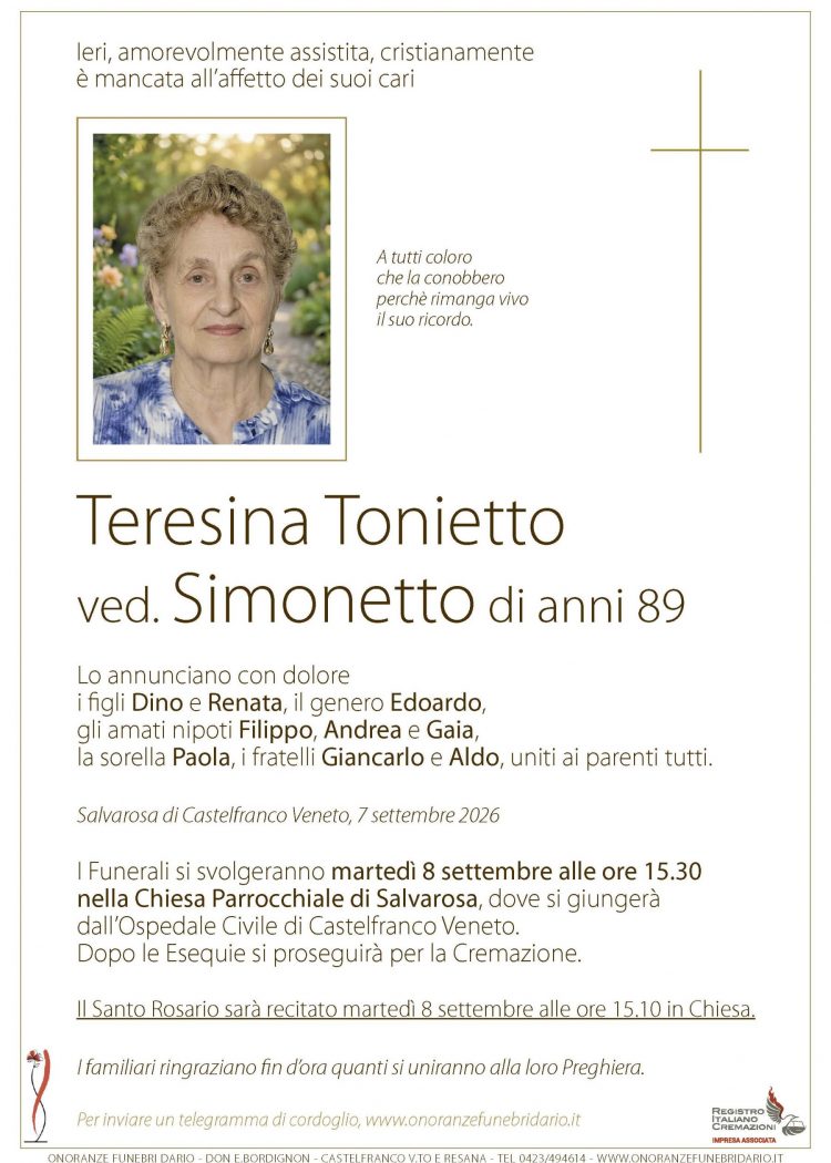 Teresina Tonietto ved. Simonetto