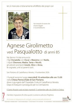 Agnese Girolimetto ved. Pasqualotto