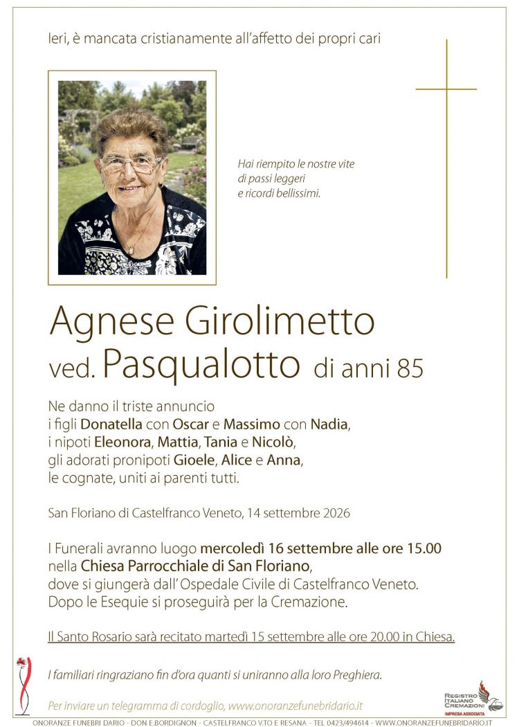 Agnese Girolimetto ved. Pasqualotto