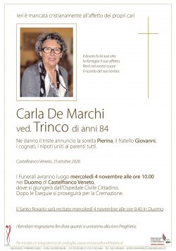 Carla De Marchi ved. Trinco