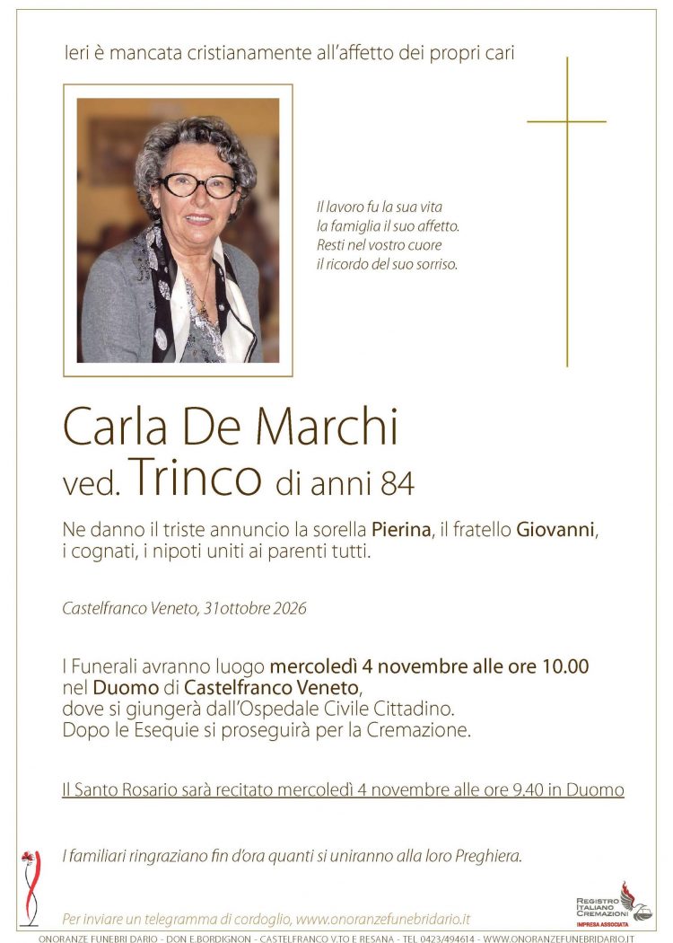 Carla De Marchi ved. Trinco