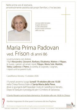 Maria Prima Padovan ved. Frison